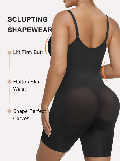 Zip-Up Tummy Control Short Bodysuit