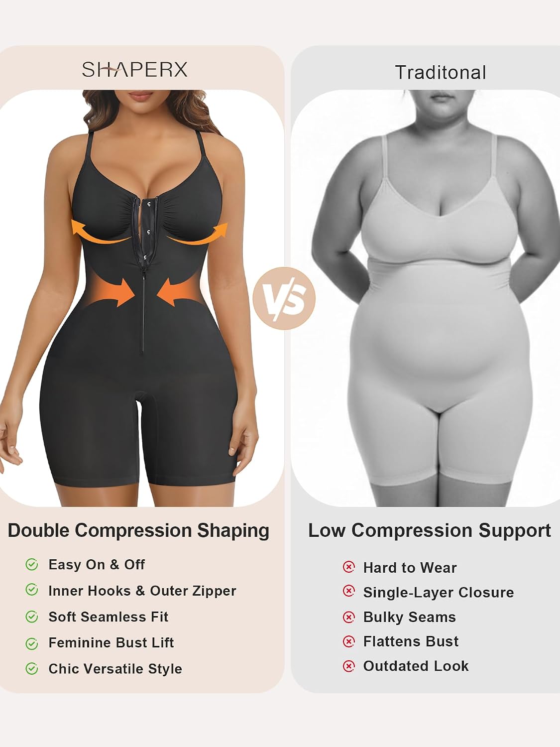 Zip-Up Tummy Control Short Bodysuit